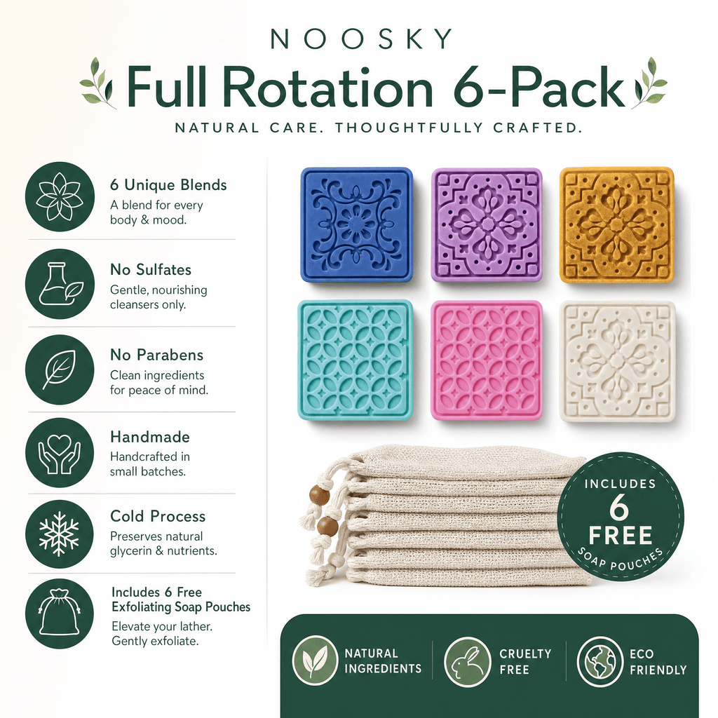 Big Family Pack – Subscribe (8 Bars)Handmade_Shea_Butter&Honey_Soap_for_Dark_Spots&_Brightening_Noosky Big Family Pack – Subscribe (8 Bars)Calming_Lavender_Shea_Butter&Honey_Soap_for_Sleep&_Anxiety_Noosky Big Family Pack – Subscribe (8 Bars)Antioxidant_Ra