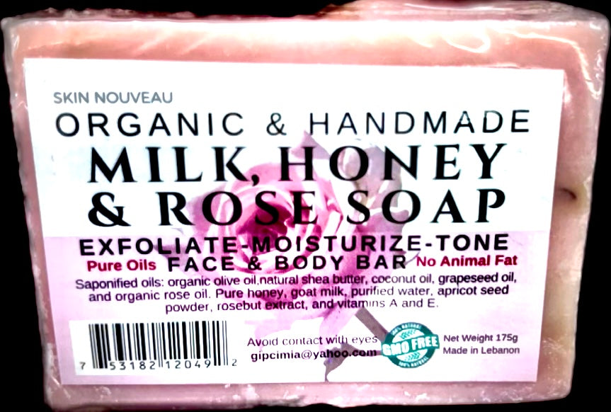 Oganic & Handmade Milk, Honey, Rose Soap