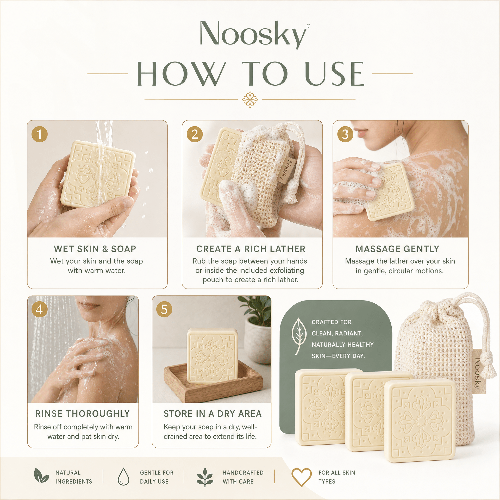 2-Pack - The Great White - Shea Butter Soap BarHandmade_Shea_Butter&Honey_Soap_for_Dark_Spots&_Brightening_Noosky 2-Pack - The Great White - Shea Butter Soap BarCalming_Lavender_Shea_Butter&Honey_Soap_for_Sleep&_Anxiety_Noosky 2-Pack - The Great White - Shea Butter Soap BarAntioxidant_Ra