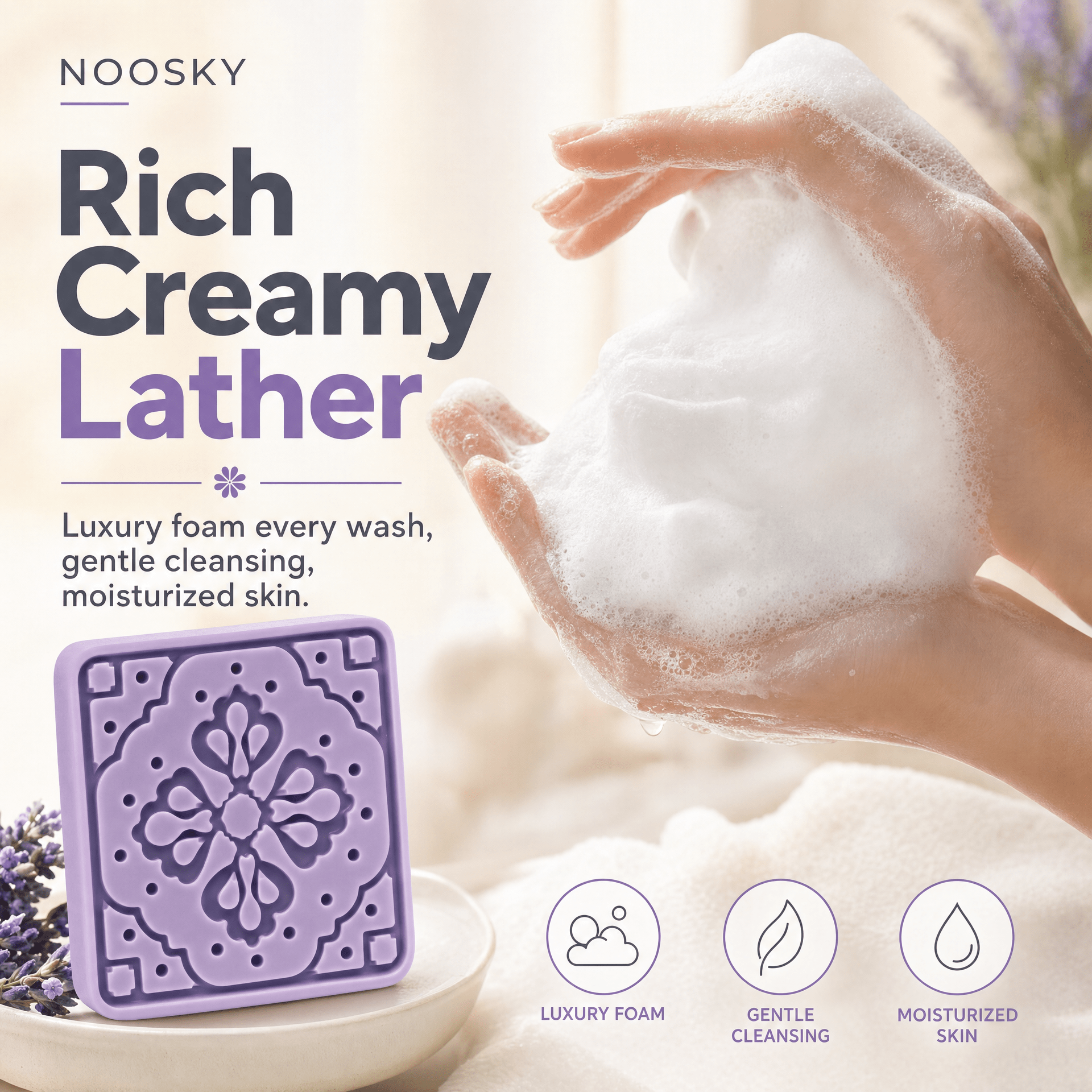 Lavender Dream – Calming Soap BarHandmade_Shea_Butter&Honey_Soap_for_Dark_Spots&_Brightening_Noosky Lavender Dream – Calming Soap BarCalming_Lavender_Shea_Butter&Honey_Soap_for_Sleep&_Anxiety_Noosky Lavender Dream – Calming Soap BarAntioxidant_Ra