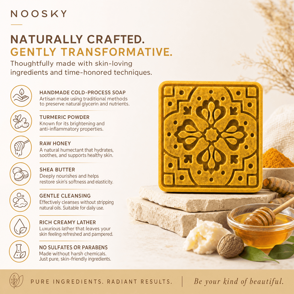 2-Pack - Golden Complexion – Honey & Turmeric Soap BarHandmade_Shea_Butter&Honey_Soap_for_Dark_Spots&_Brightening_Noosky 2-Pack - Golden Complexion – Honey & Turmeric Soap BarCalming_Lavender_Shea_Butter&Honey_Soap_for_Sleep&_Anxiety_Noosky 2-Pack - Golden Complexion – Honey & Turmeric Soap BarAntioxidant_Ra