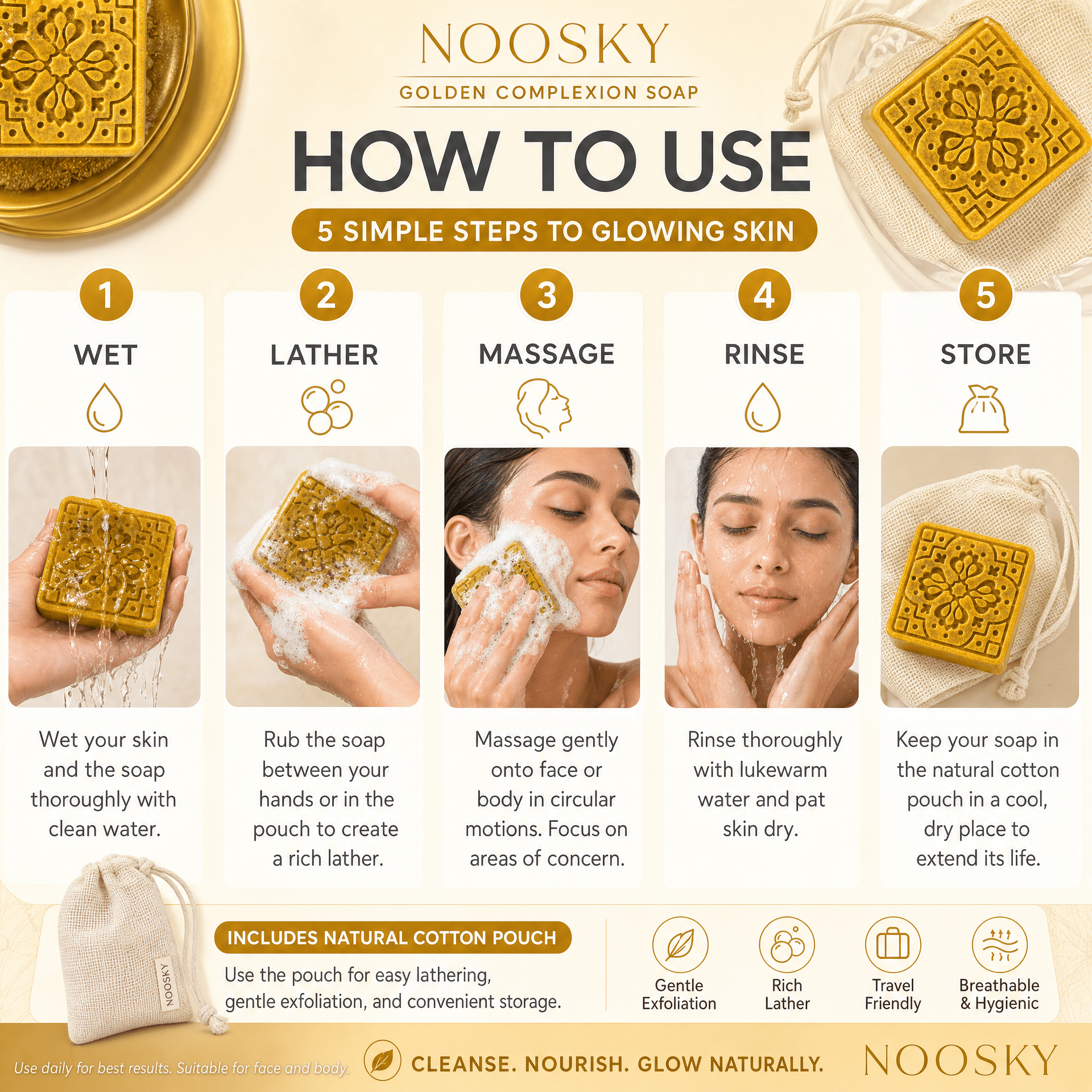 2-Pack - Golden Complexion – Honey & Turmeric Soap BarHandmade_Shea_Butter&Honey_Soap_for_Dark_Spots&_Brightening_Noosky 2-Pack - Golden Complexion – Honey & Turmeric Soap BarCalming_Lavender_Shea_Butter&Honey_Soap_for_Sleep&_Anxiety_Noosky 2-Pack - Golden Complexion – Honey & Turmeric Soap BarAntioxidant_Ra