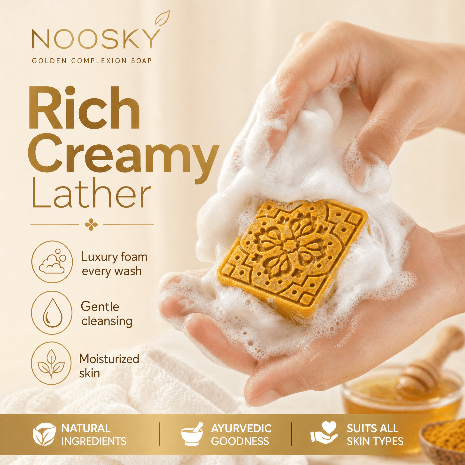 2-Pack - Golden Complexion – Honey & Turmeric Soap BarHandmade_Shea_Butter&Honey_Soap_for_Dark_Spots&_Brightening_Noosky 2-Pack - Golden Complexion – Honey & Turmeric Soap BarCalming_Lavender_Shea_Butter&Honey_Soap_for_Sleep&_Anxiety_Noosky 2-Pack - Golden Complexion – Honey & Turmeric Soap BarAntioxidant_Ra