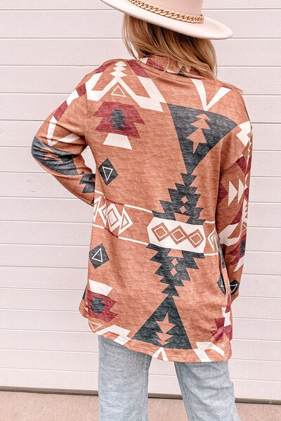 Geometric Long Sleeve Cardigan