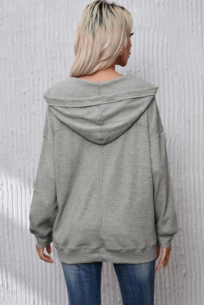 Drawstring Dropped Shoulder Hoodie